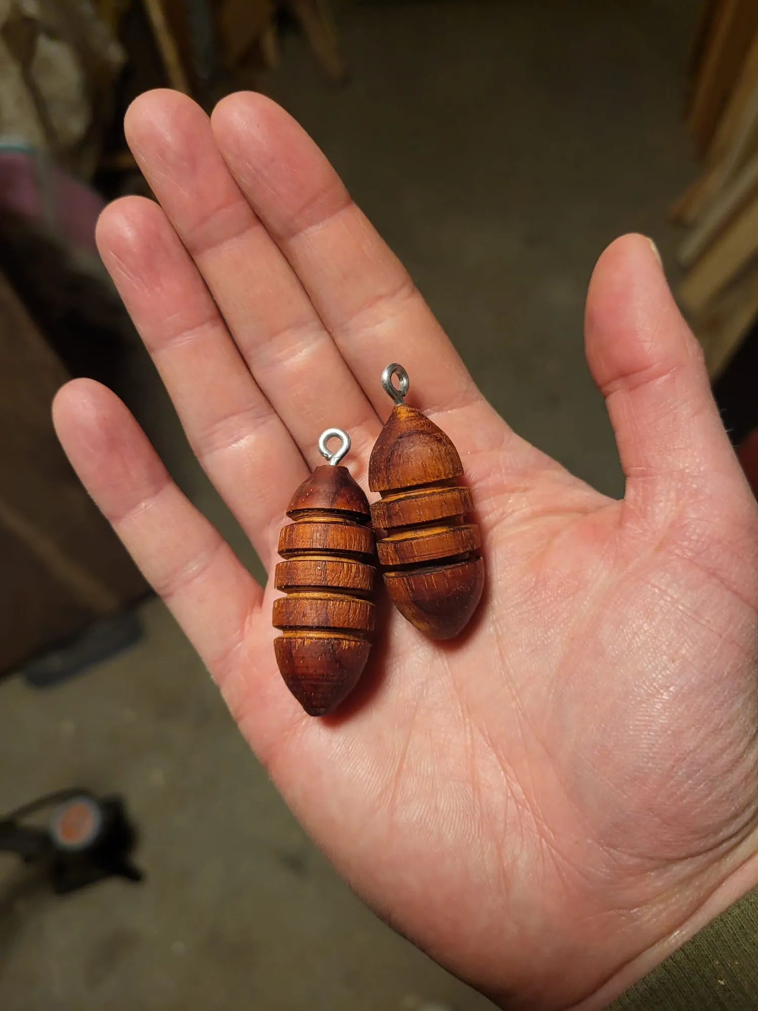 Segmented bead pendants